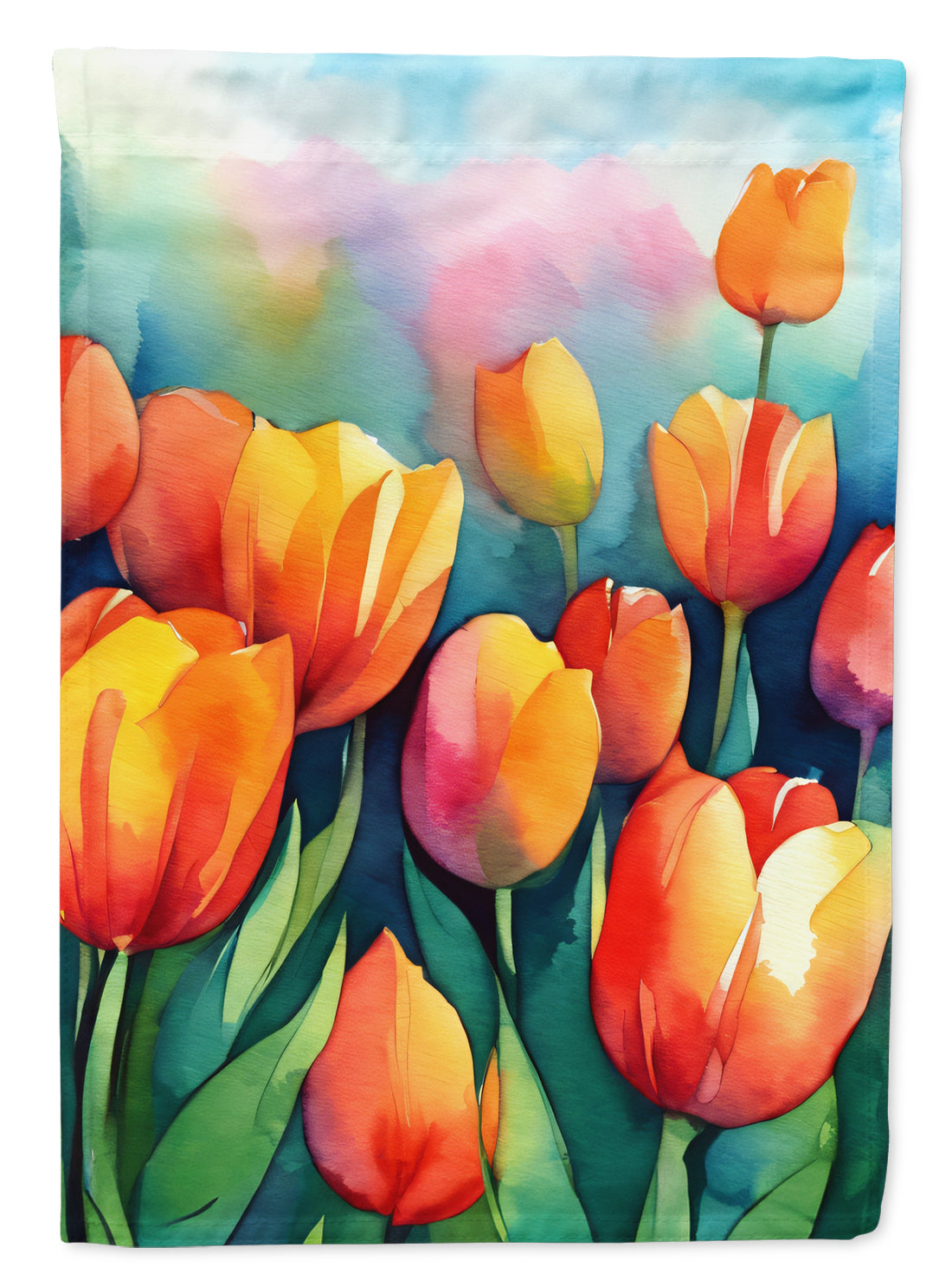 Buy this Tulips in Watercolor House Flag