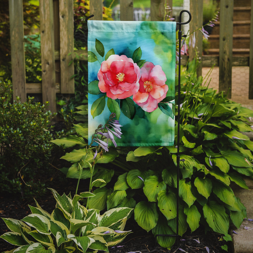 Alabama Camellia in Watercolor Garden Flag