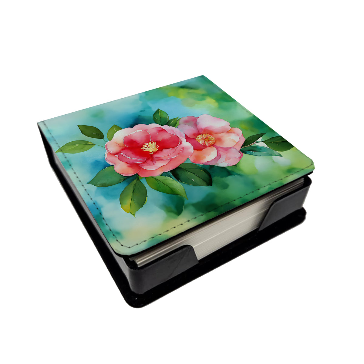 Caroline's Treasures Alabama Camellia in Watercolor PU Leather Note Paper Holder