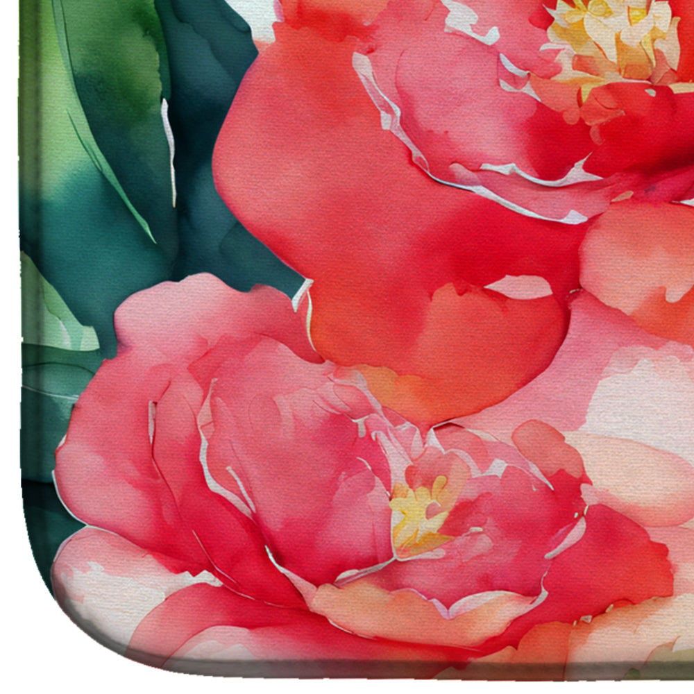 Caroline's Treasures Alabama Camellia in Watercolor Dish Drying Mat