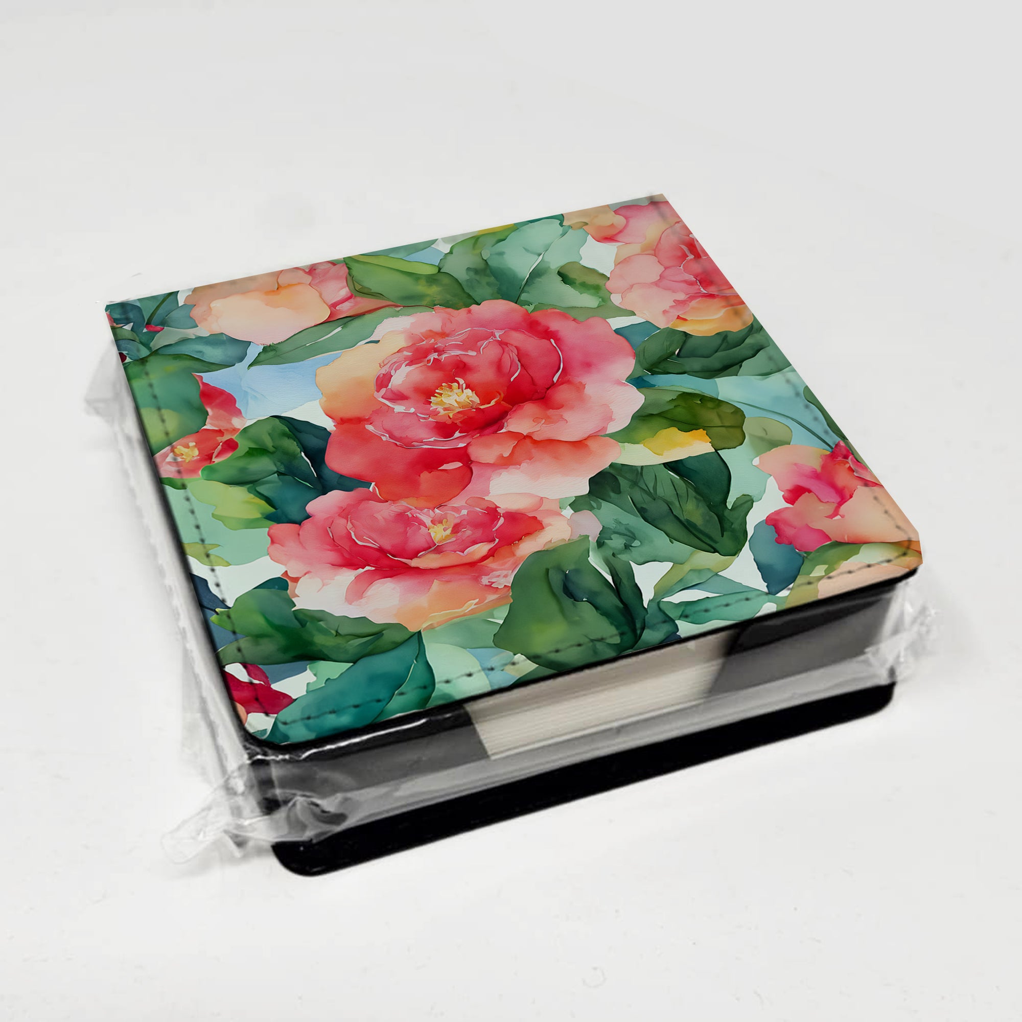 Caroline's Treasures Alabama Camellia in Watercolor PU Leather Note Paper Holder