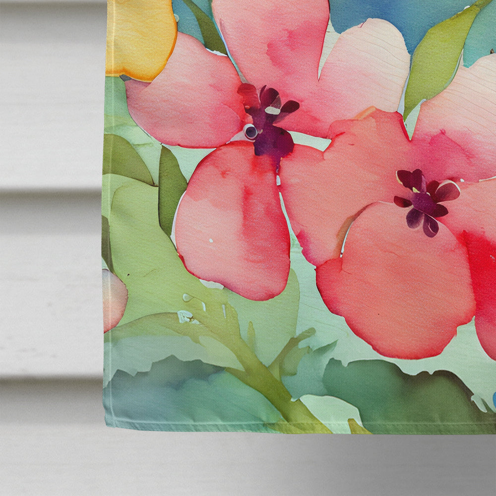 Alaska Forget-me-nots in Watercolor House Flag