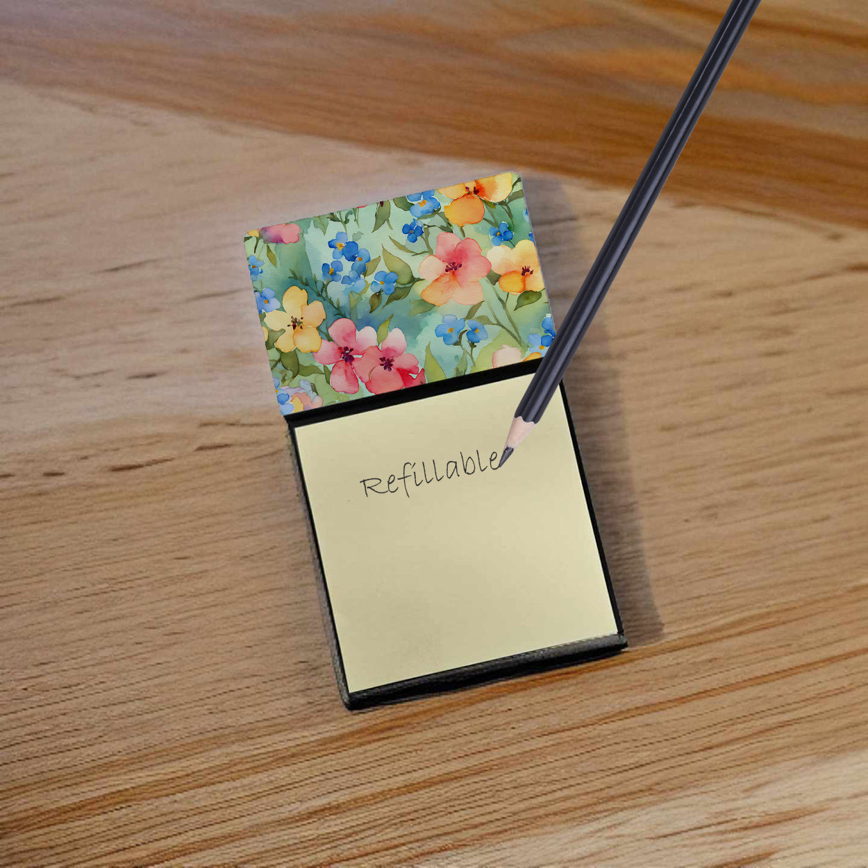 Alaska Forget-me-nots in Watercolor Sticky Note Holder