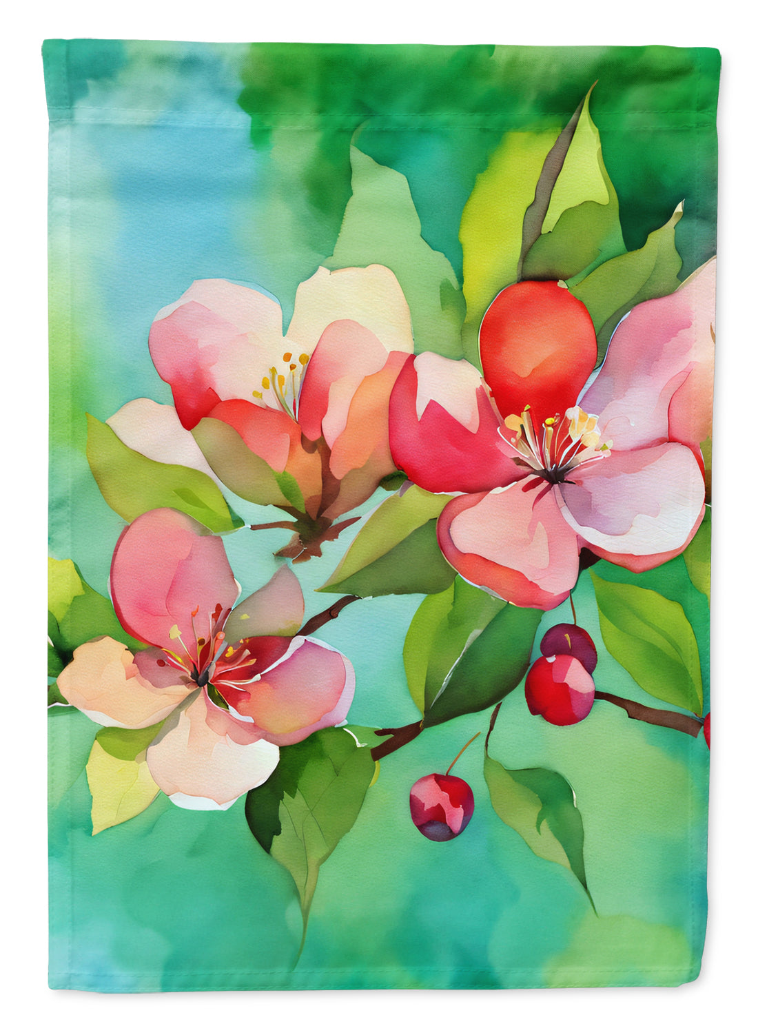 Buy this Arkansas Apple Blossom in Watercolor House Flag