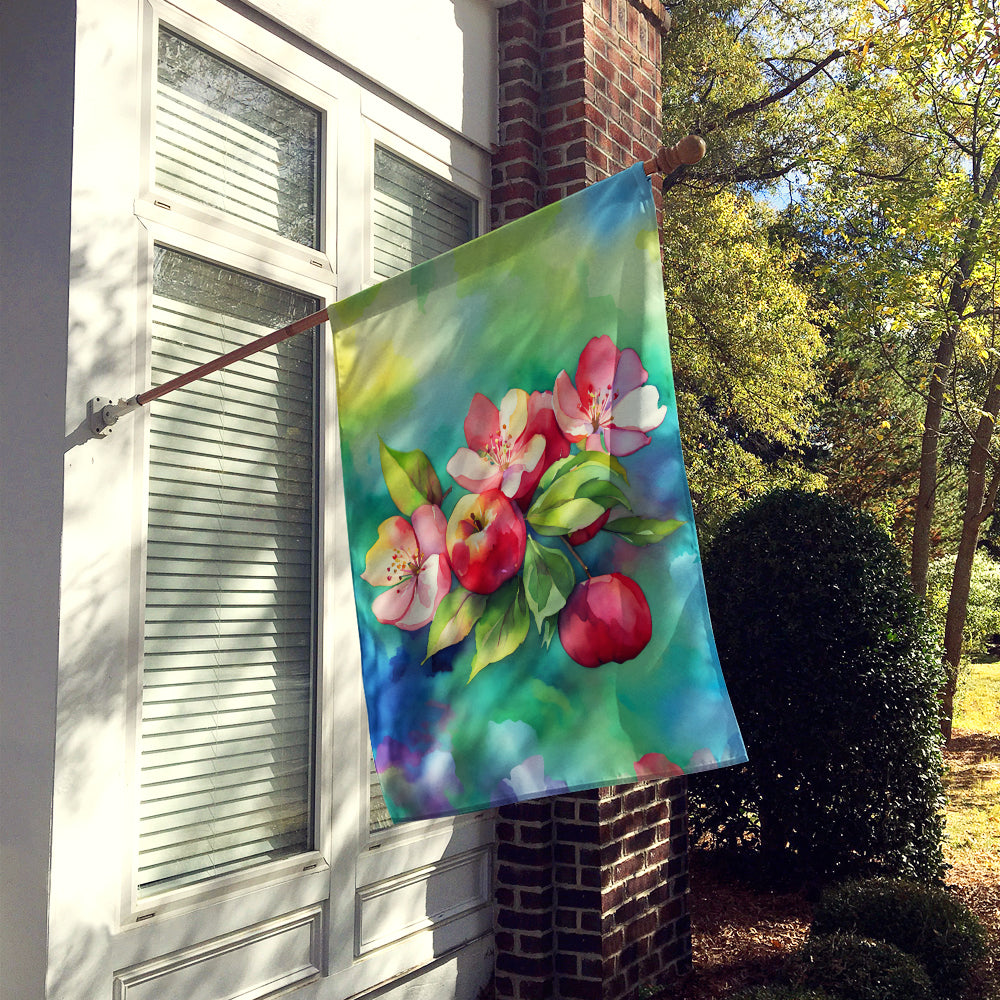 Arkansas Apple Blossom in Watercolor House Flag