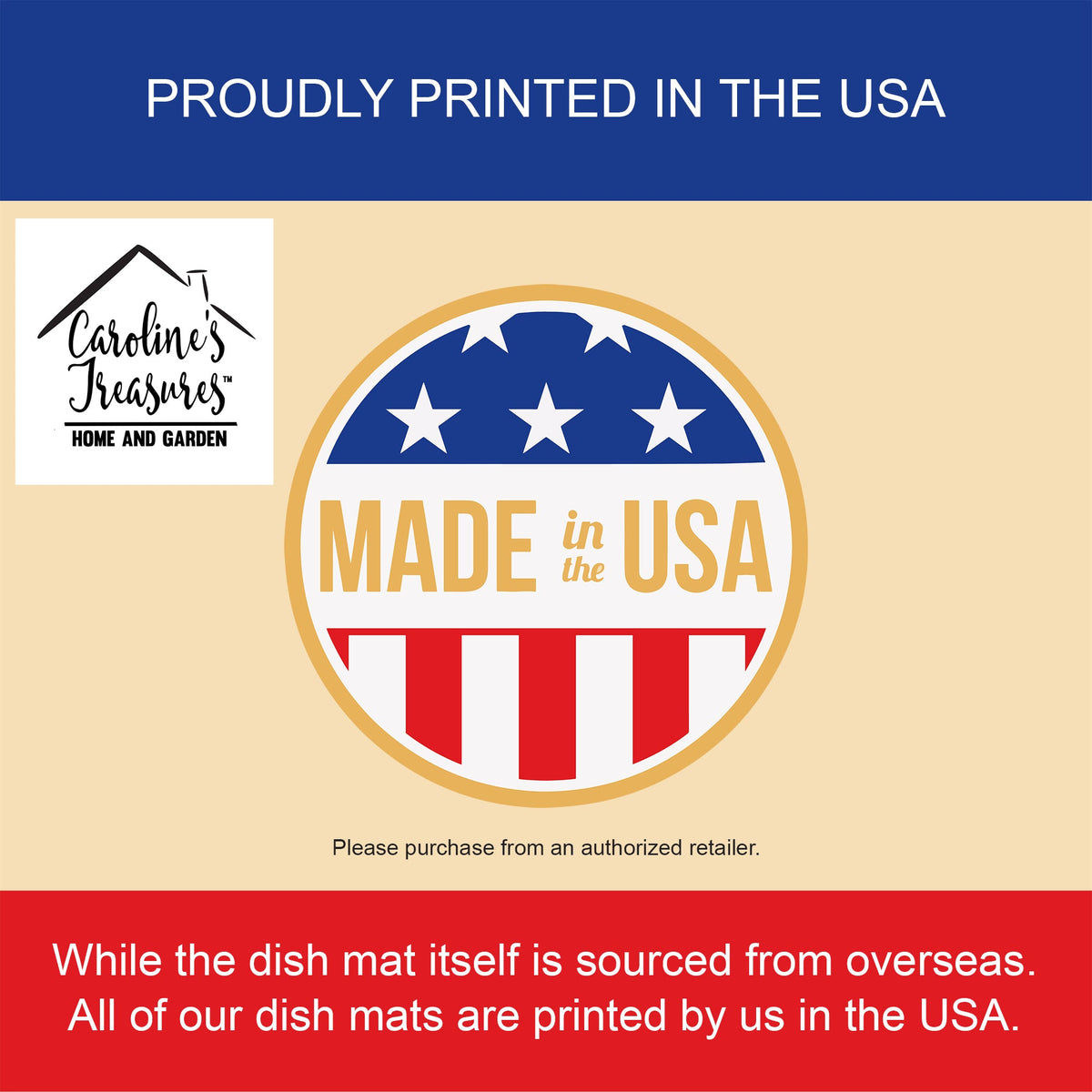 Caroline's Treasures Arkansas Apple Blossom in Watercolor Dish Drying Mat