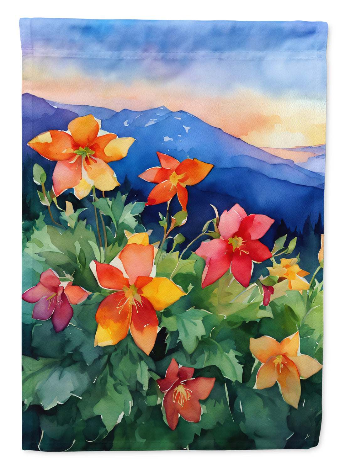 Buy this Colorado Rocky Mountain Columbine in Watercolor Garden Flag