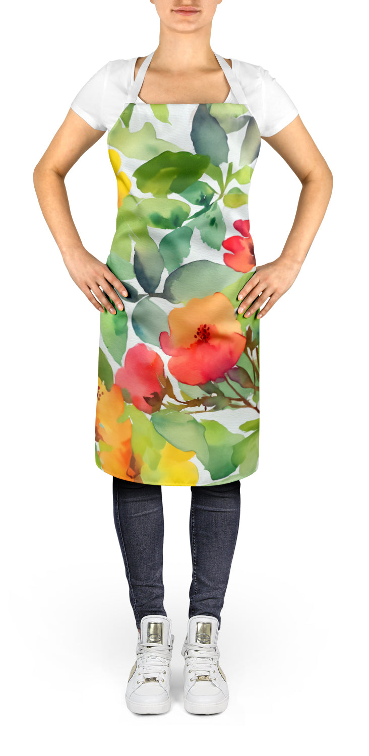Caroline's Treasures Connecticut Mountain Laurels in Watercolor Apron – Artist-Designed Kitchen, BBQ & Craft Apron