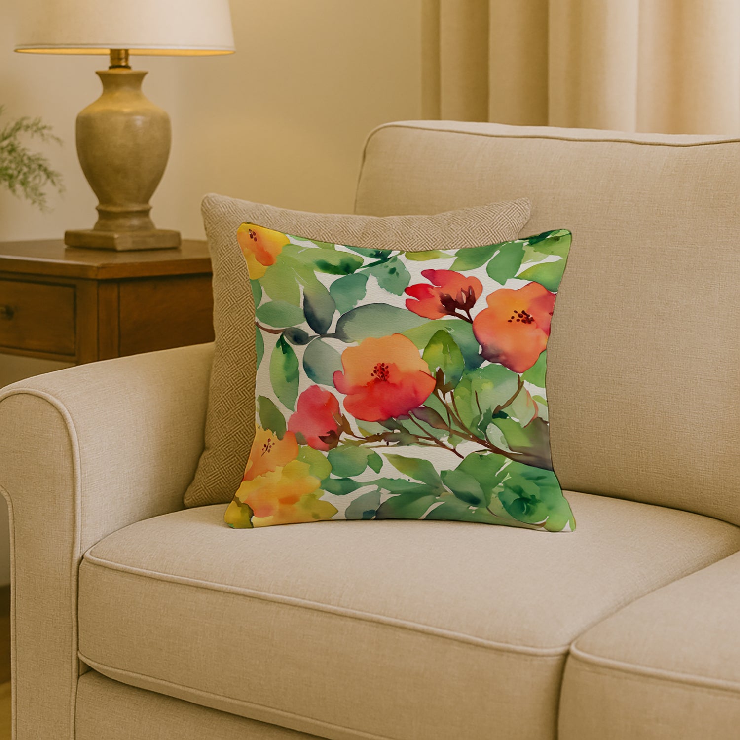 Caroline's Treasures Connecticut Mountain Laurels in Watercolor Throw Pillow