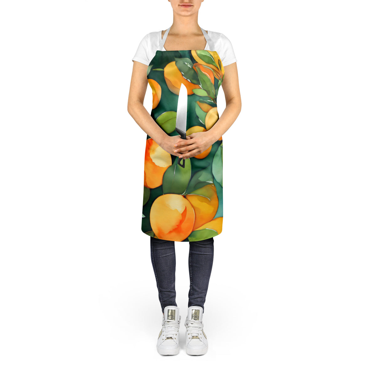 Caroline's Treasures Florida Orange Blossom in Watercolor Apron – Artist-Designed Kitchen, BBQ & Craft Apron