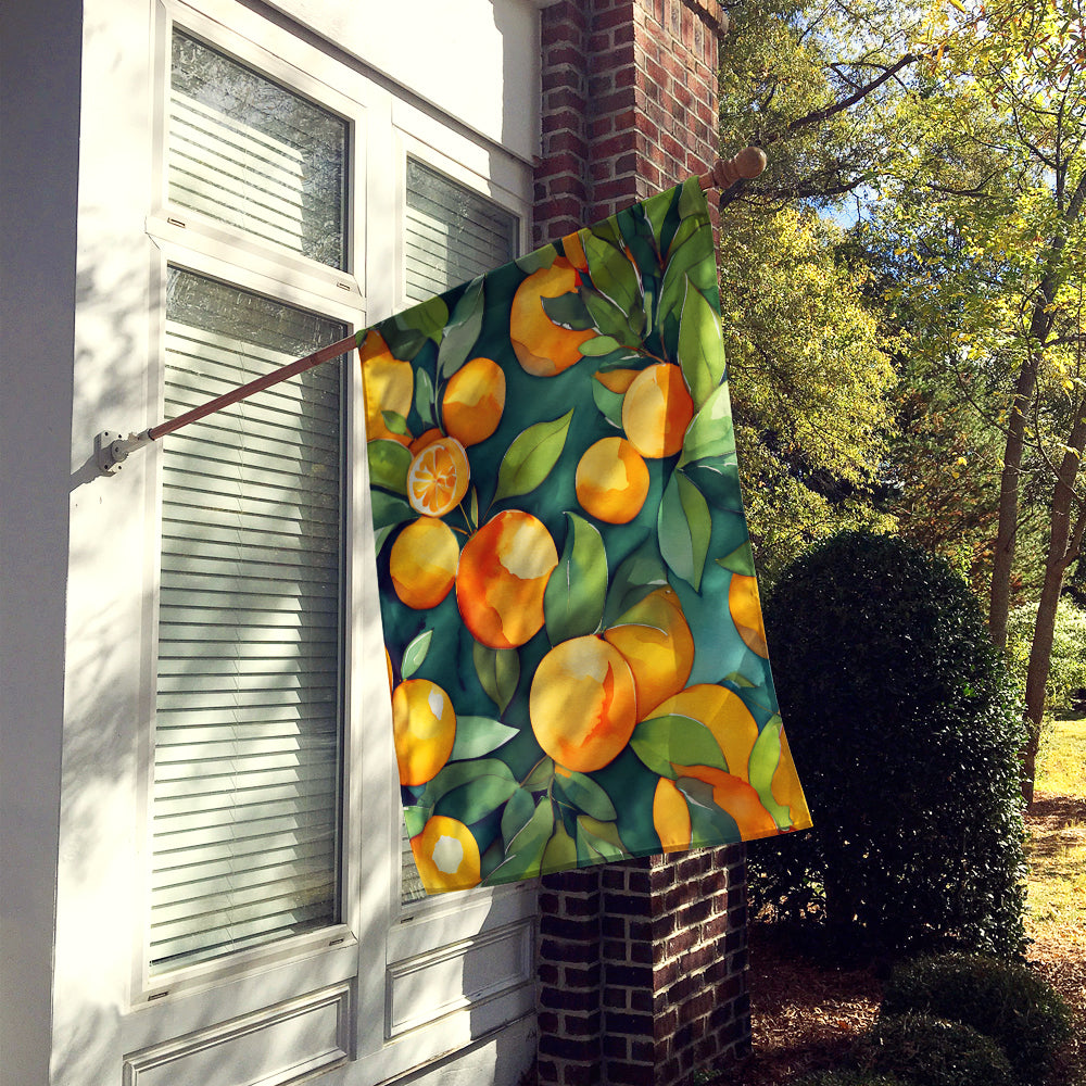 Florida Orange Blossom in Watercolor House Flag