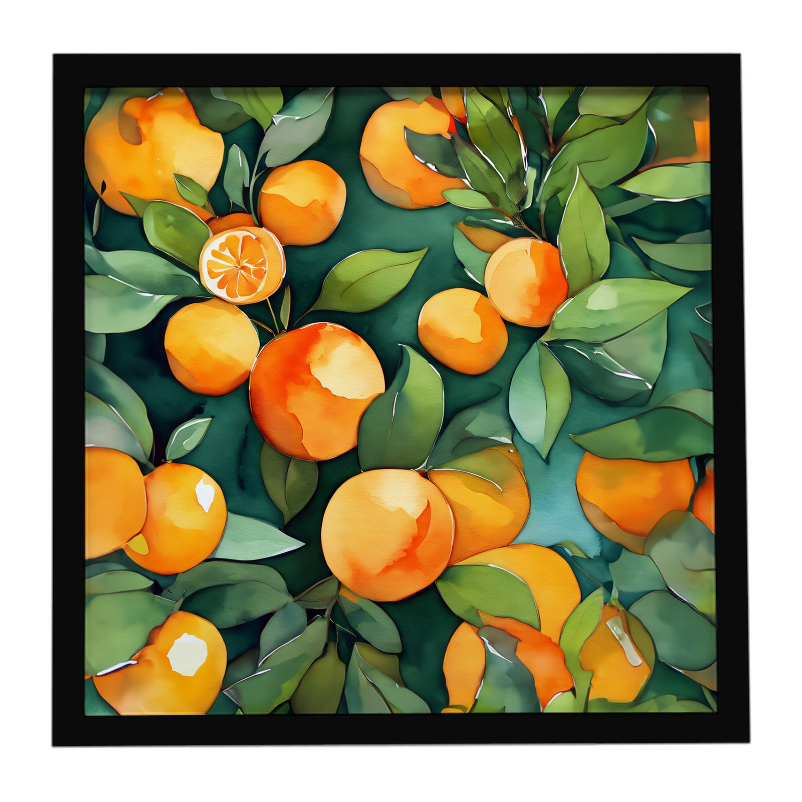 Caroline's Treasures Florida Orange Blossom in Watercolor Framed Metal Print