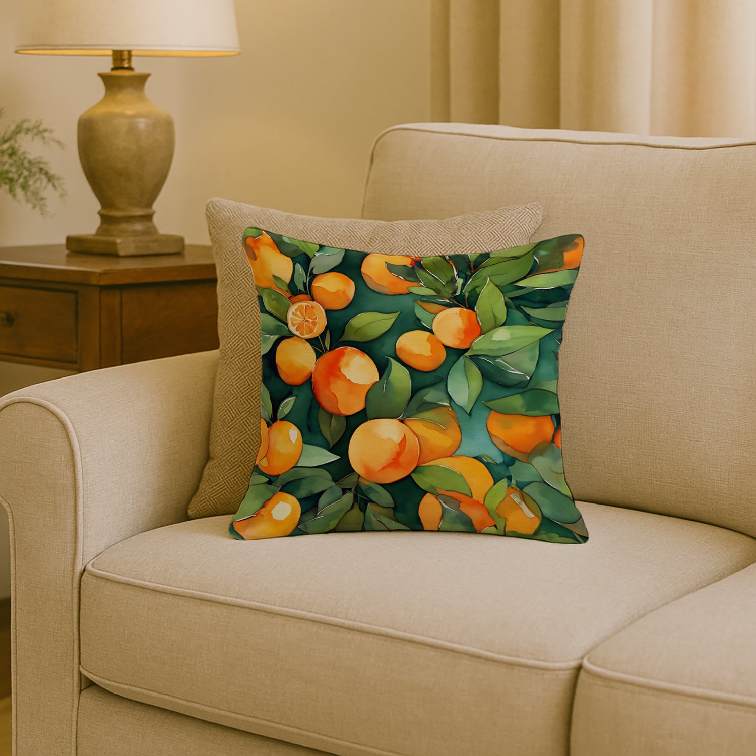 Caroline's Treasures Florida Orange Blossom in Watercolor Throw Pillow