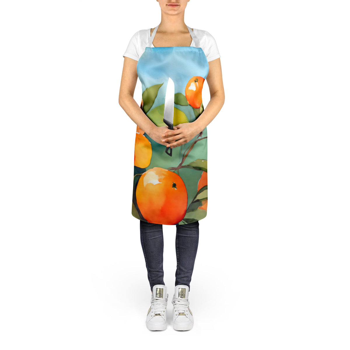 Caroline's Treasures Florida Orange Blossom in Watercolor Apron – Artist-Designed Kitchen, BBQ & Craft Apron