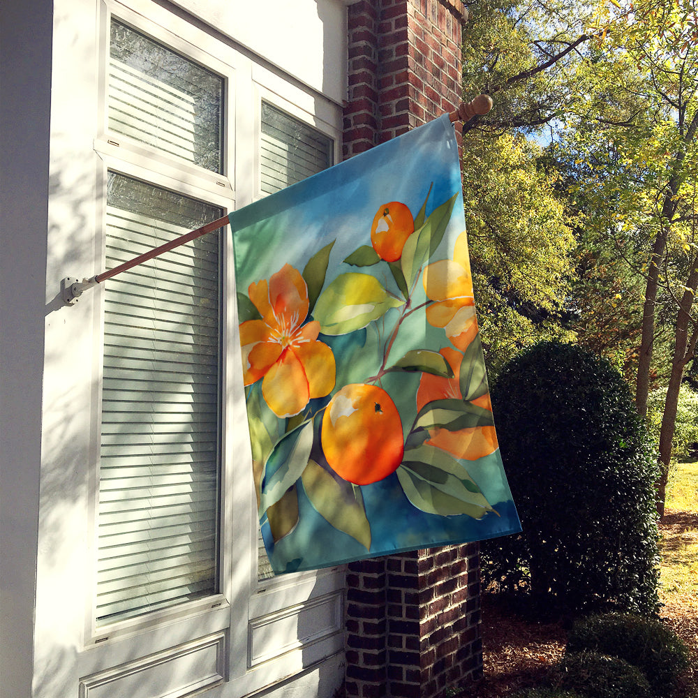Florida Orange Blossom in Watercolor House Flag