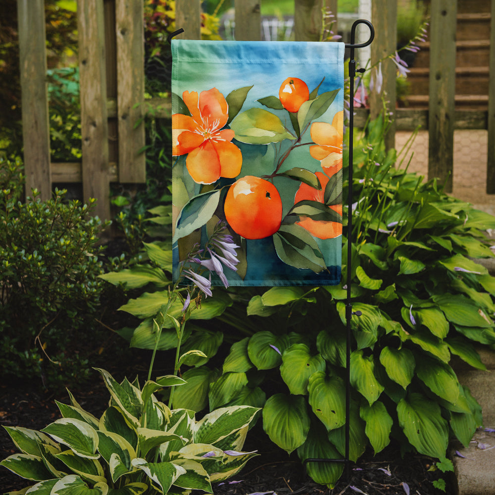 Caroline's Treasures Florida Orange Blossom in Watercolor Garden Flag – Outdoor Decorative Yard Flag