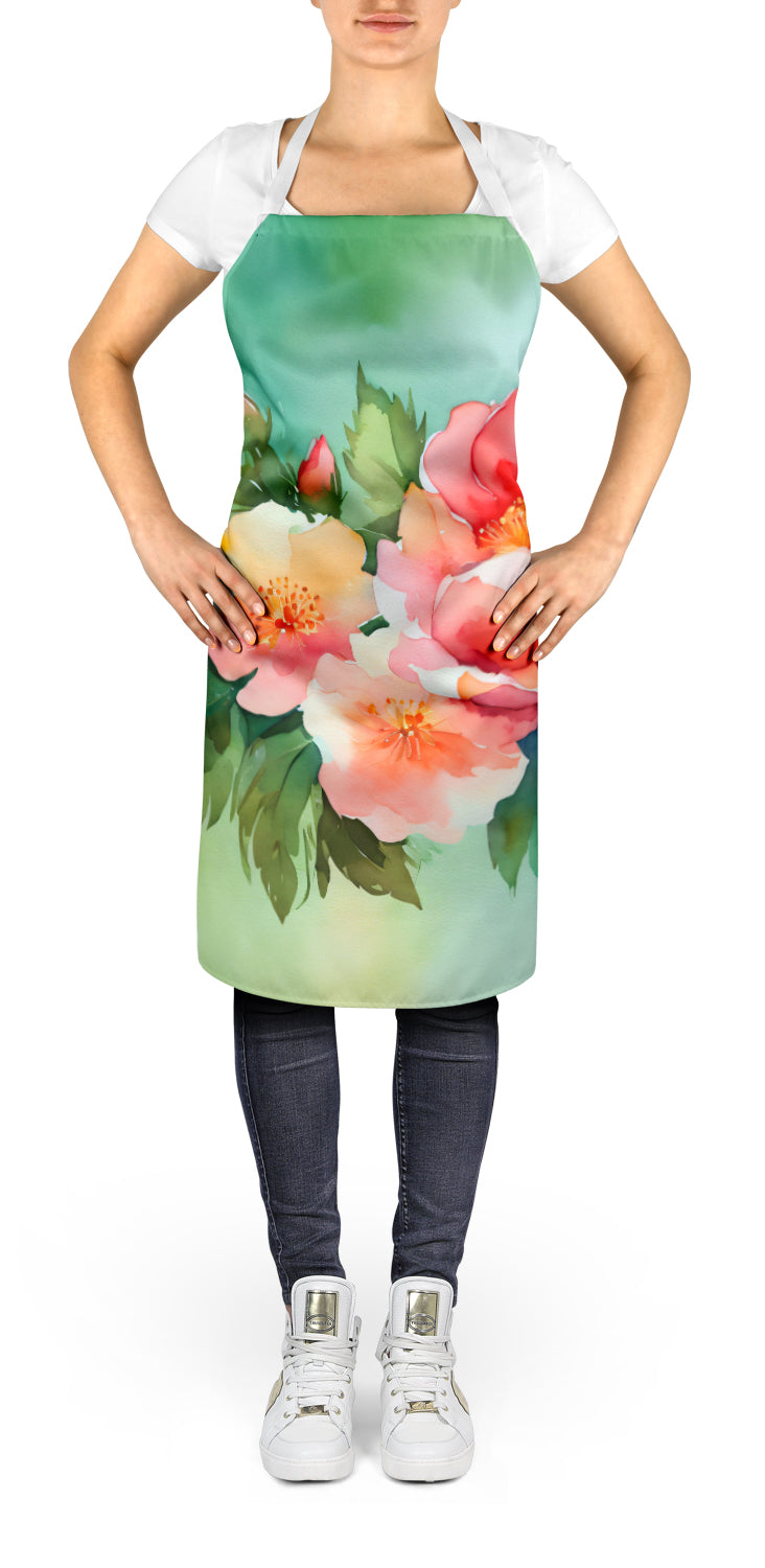 Caroline's Treasures Georgia Cherokee Rose in Watercolor Apron – Artist-Designed Kitchen, BBQ & Craft Apron