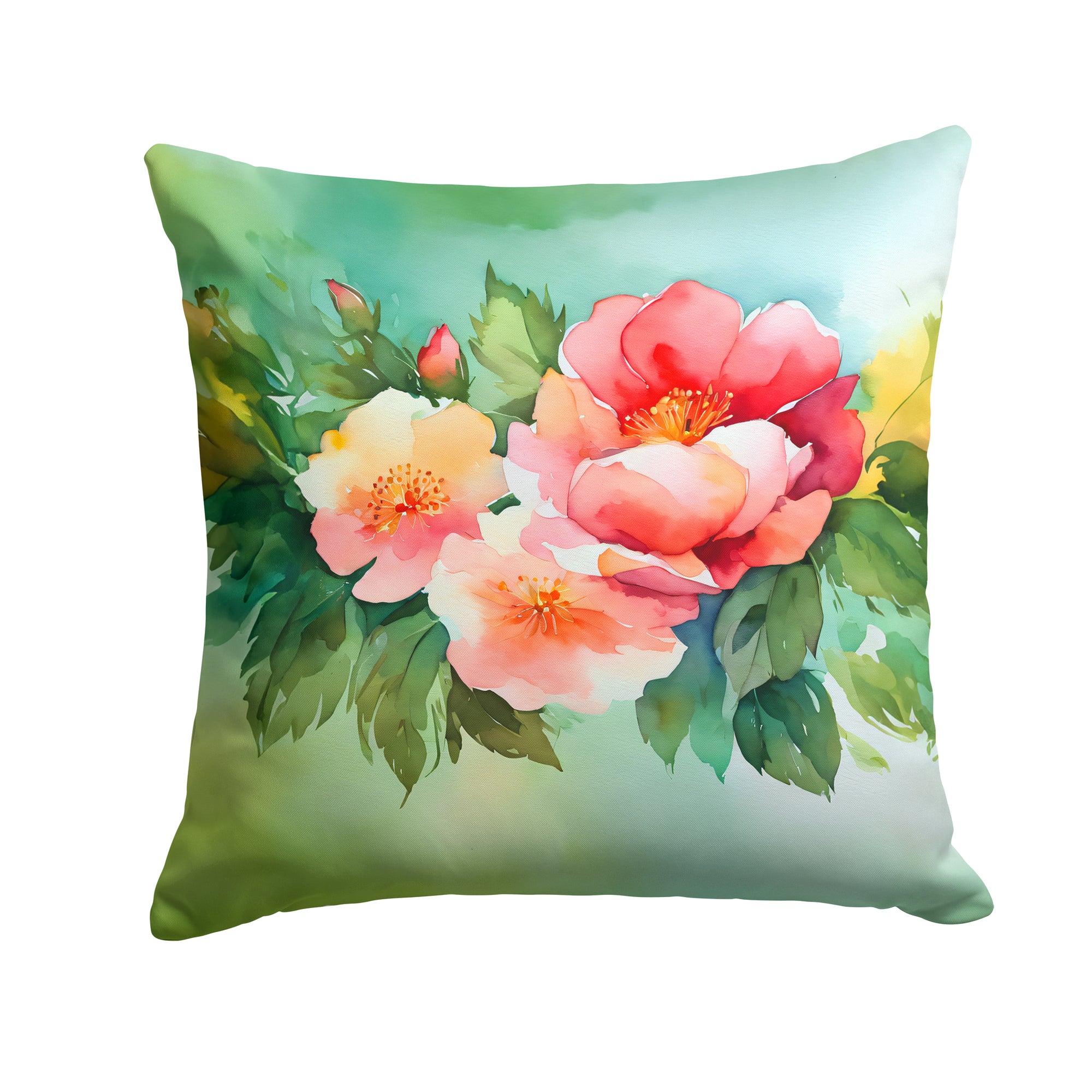 Caroline's Treasures Georgia Cherokee Rose in Watercolor Throw Pillow