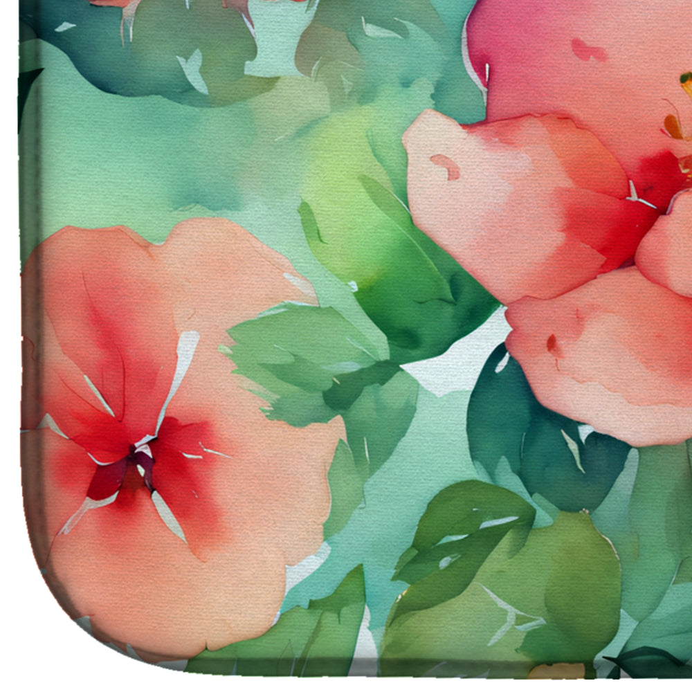 Caroline's Treasures Georgia Cherokee Rose in Watercolor Dish Drying Mat