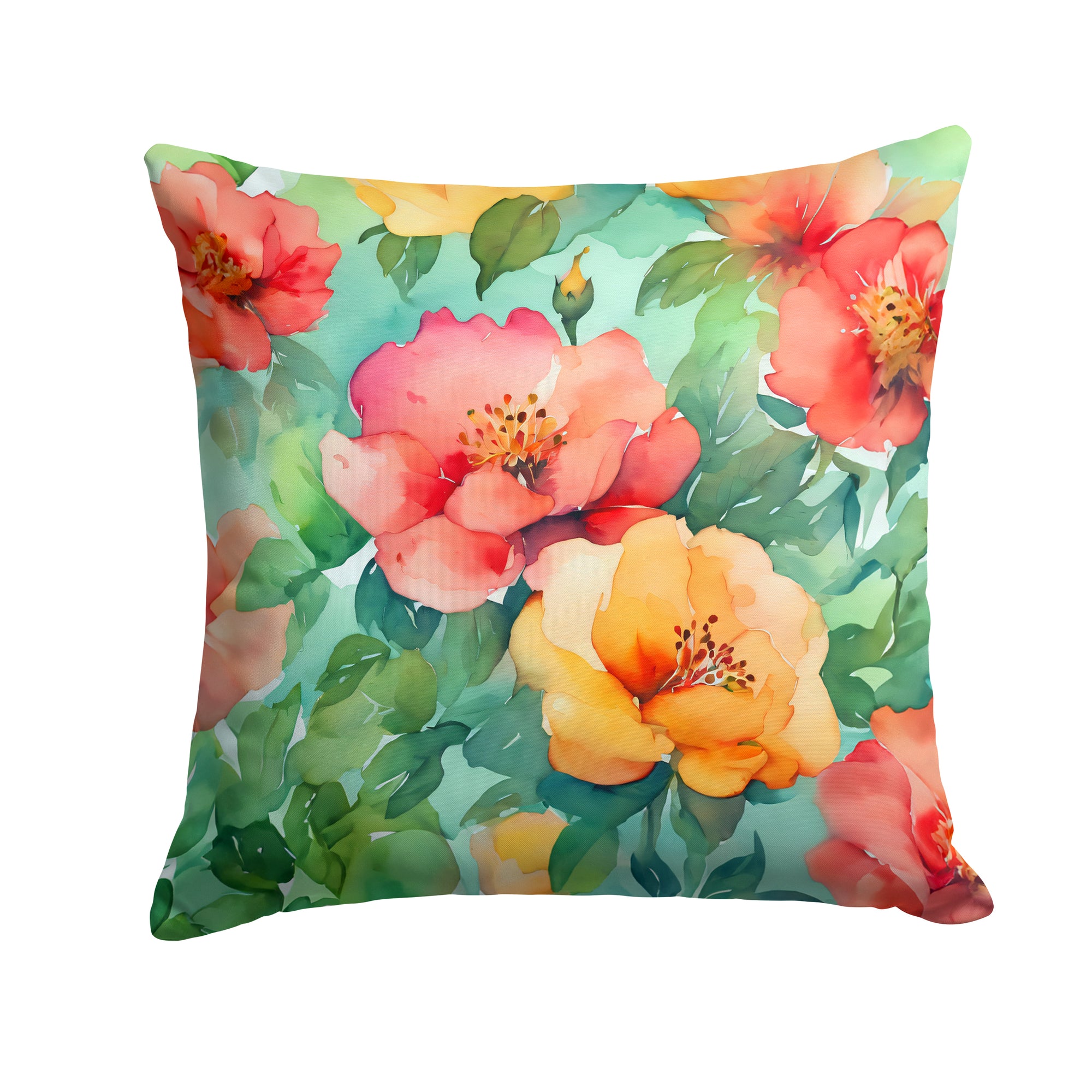 Caroline's Treasures Georgia Cherokee Rose in Watercolor Throw Pillow