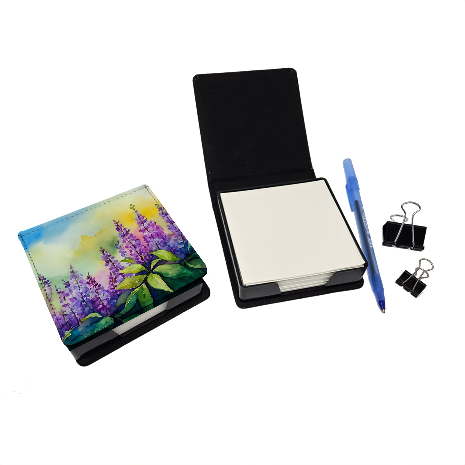Caroline's Treasures Idaho Syringa in Watercolor PU Leather Note Paper Holder