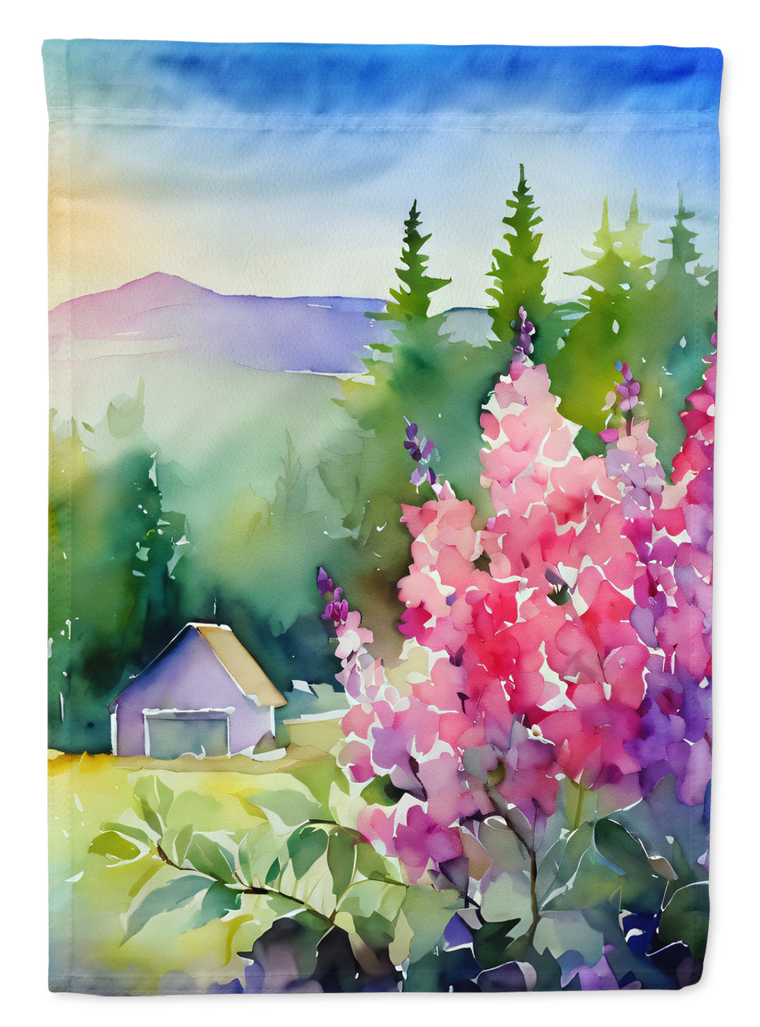 Buy this Idaho Syringa in Watercolor House Flag