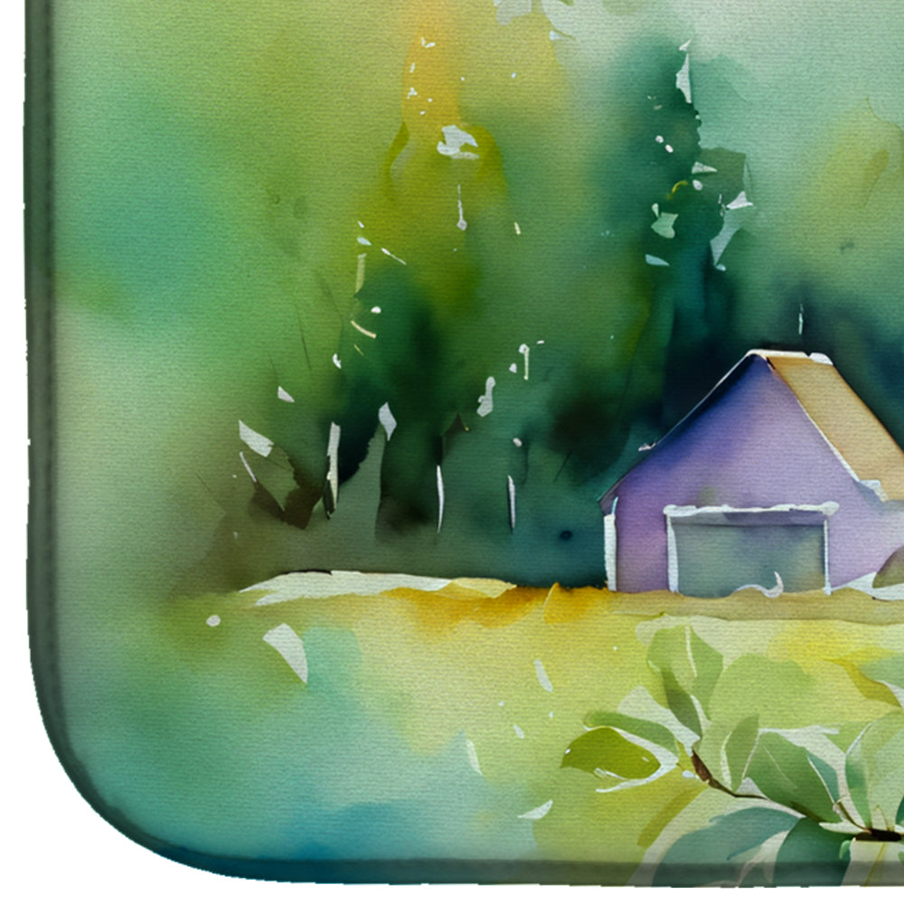 Caroline's Treasures Idaho Syringa in Watercolor Dish Drying Mat