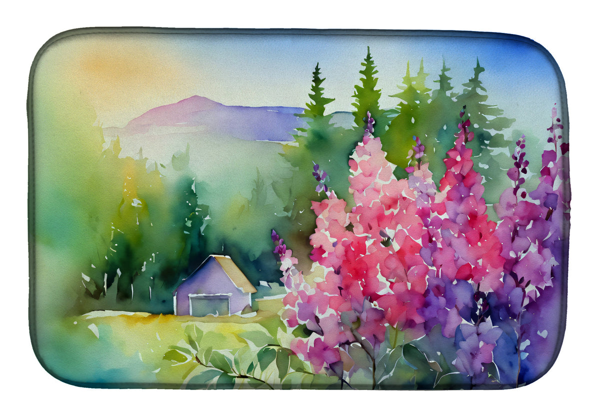 Caroline's Treasures Idaho Syringa in Watercolor Dish Drying Mat