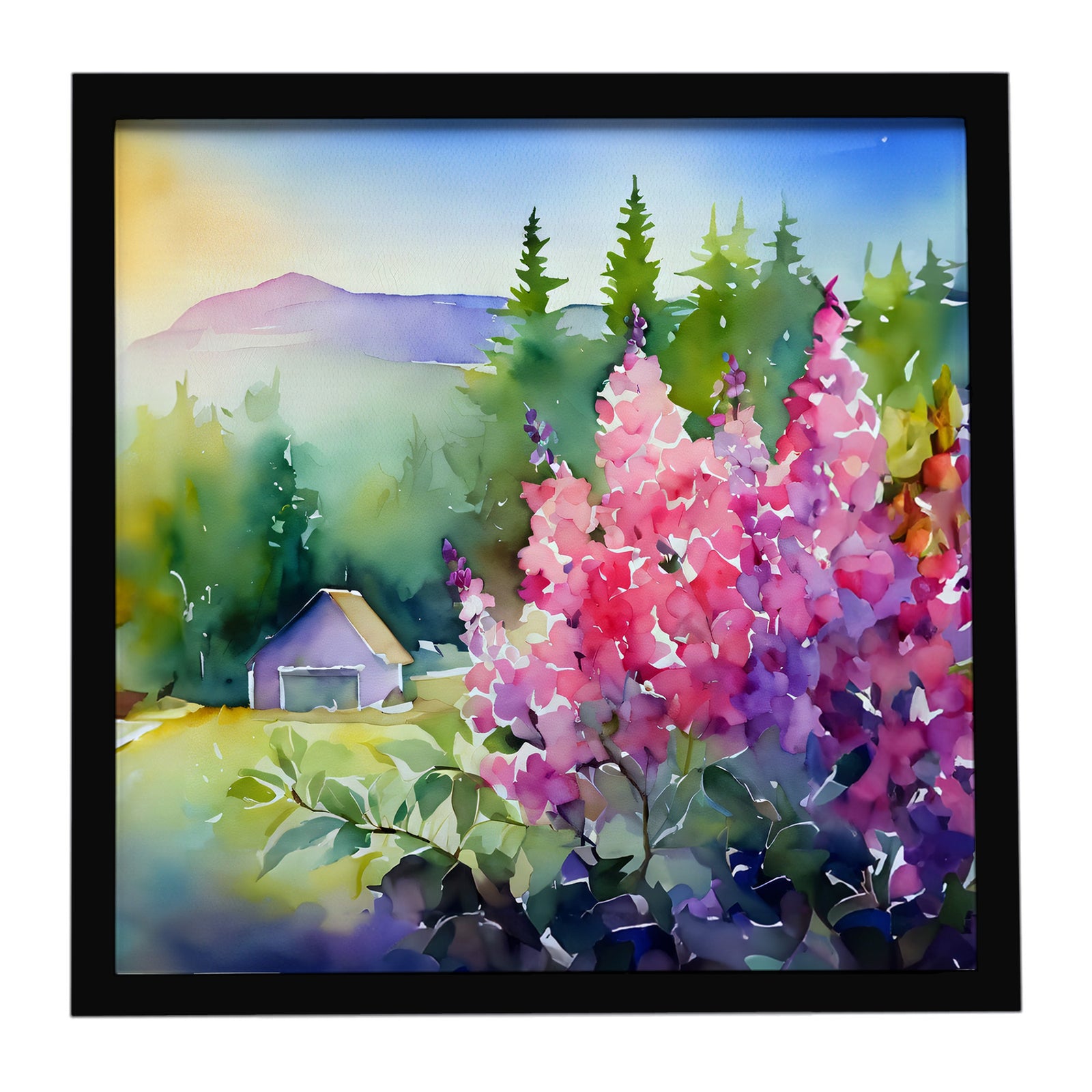 Caroline's Treasures Idaho Syringa in Watercolor Framed Metal Print