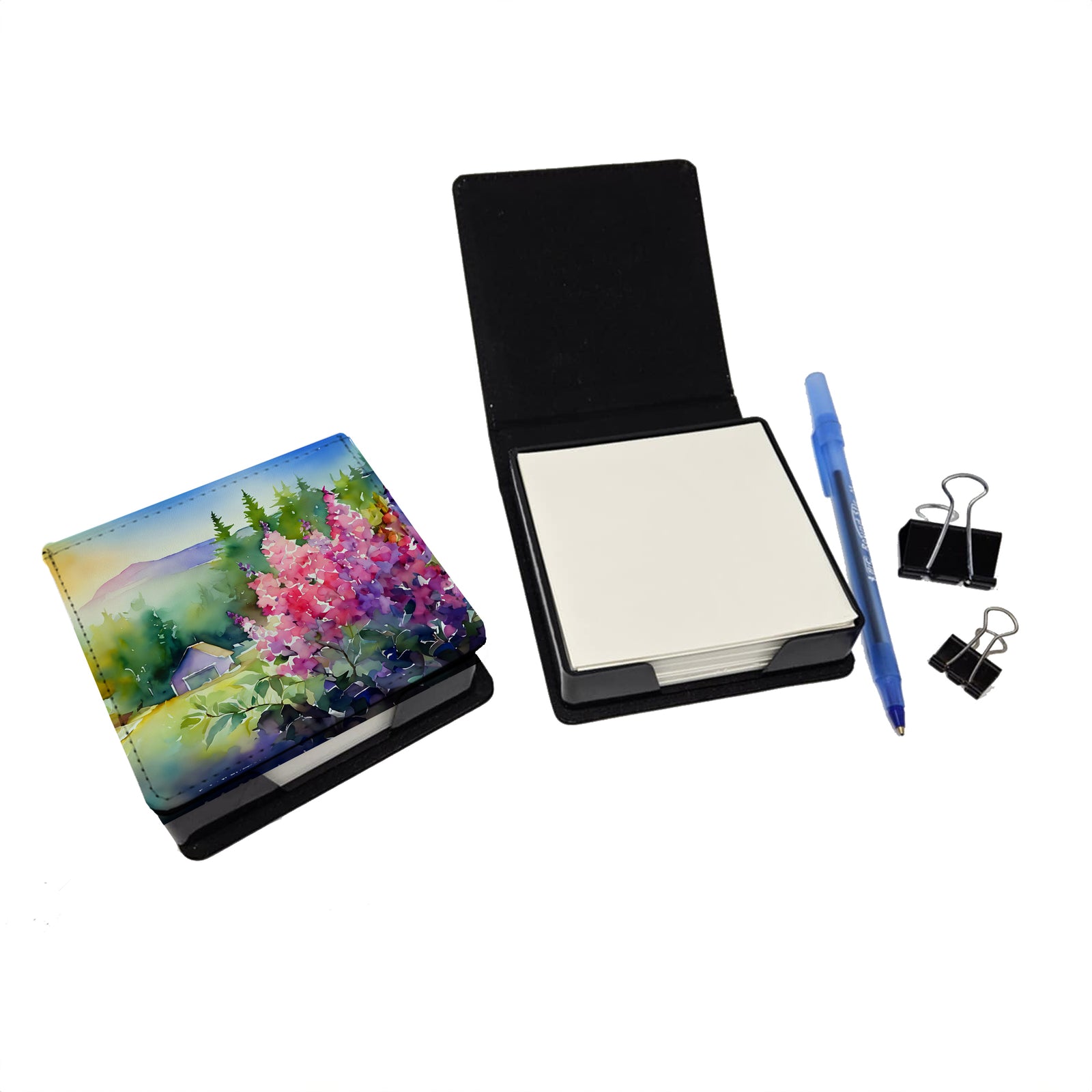Caroline's Treasures Idaho Syringa in Watercolor PU Leather Note Paper Holder