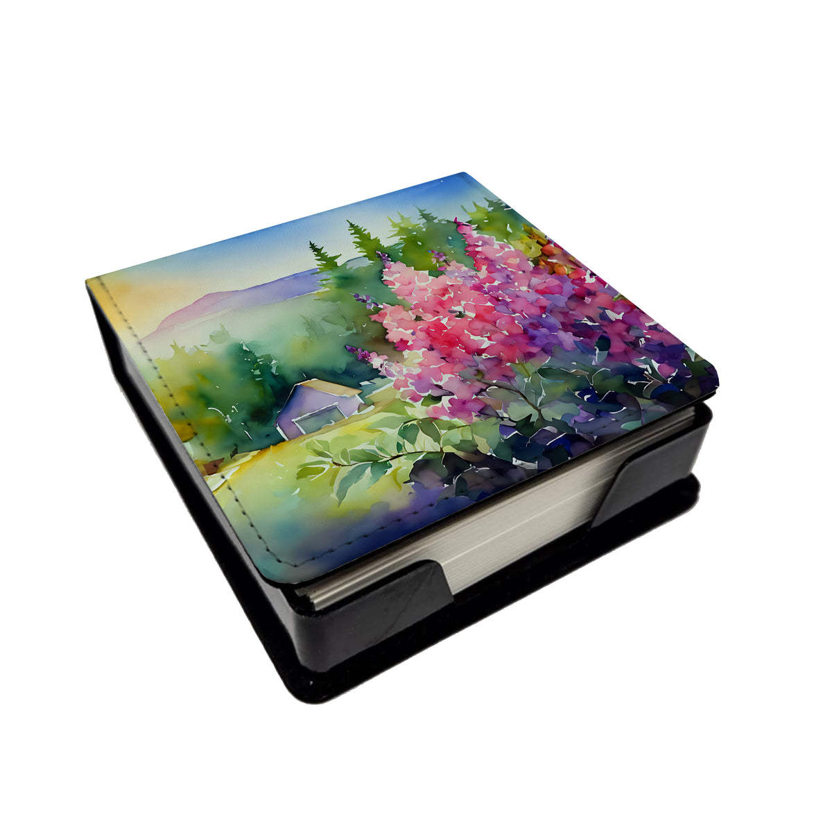 Caroline's Treasures Idaho Syringa in Watercolor PU Leather Note Paper Holder