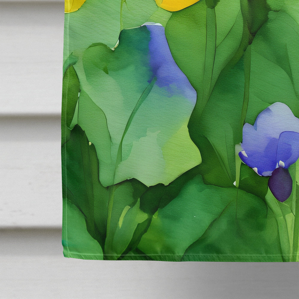 Illinois Violet in Watercolor House Flag