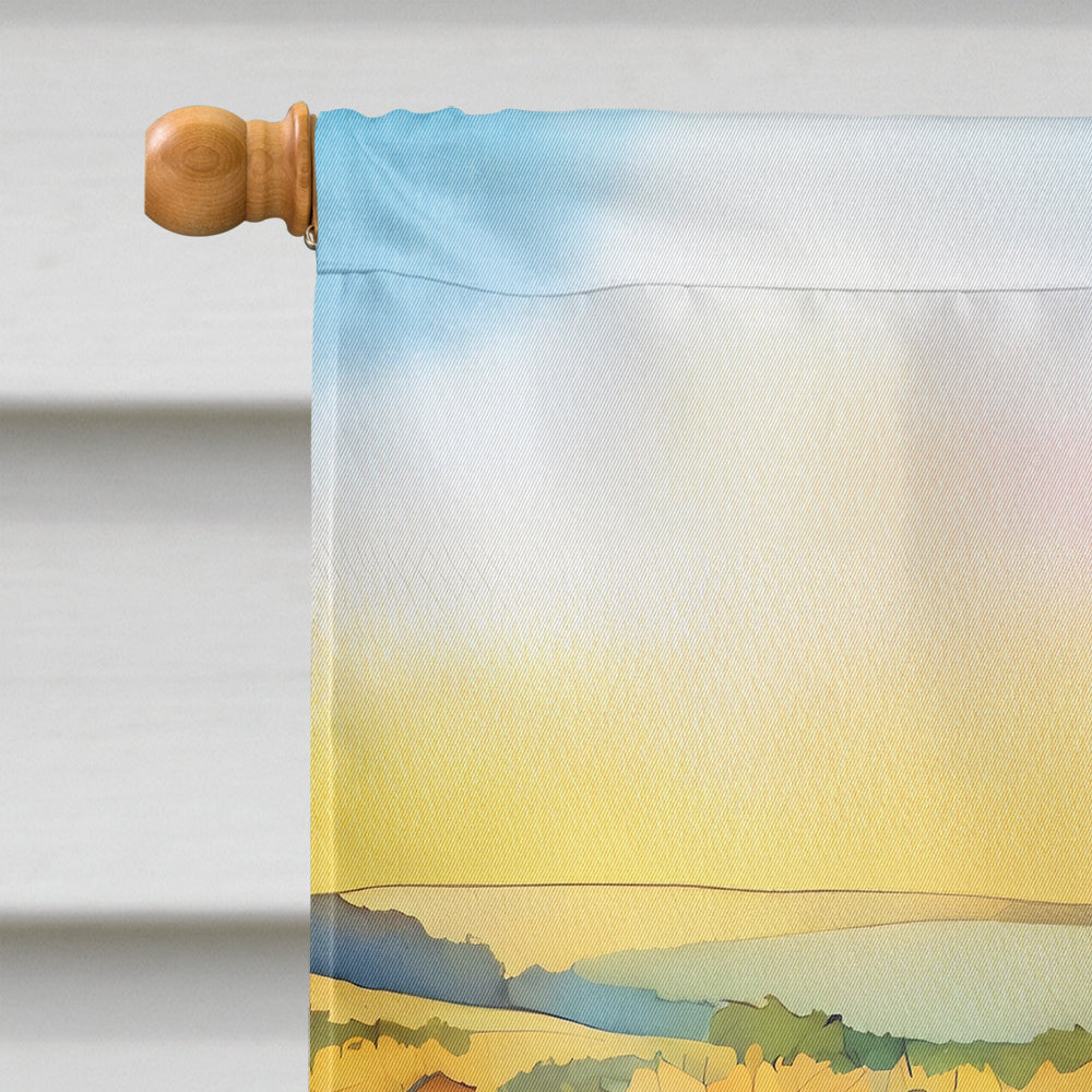Kansas Sunflowers in Watercolor House Flag