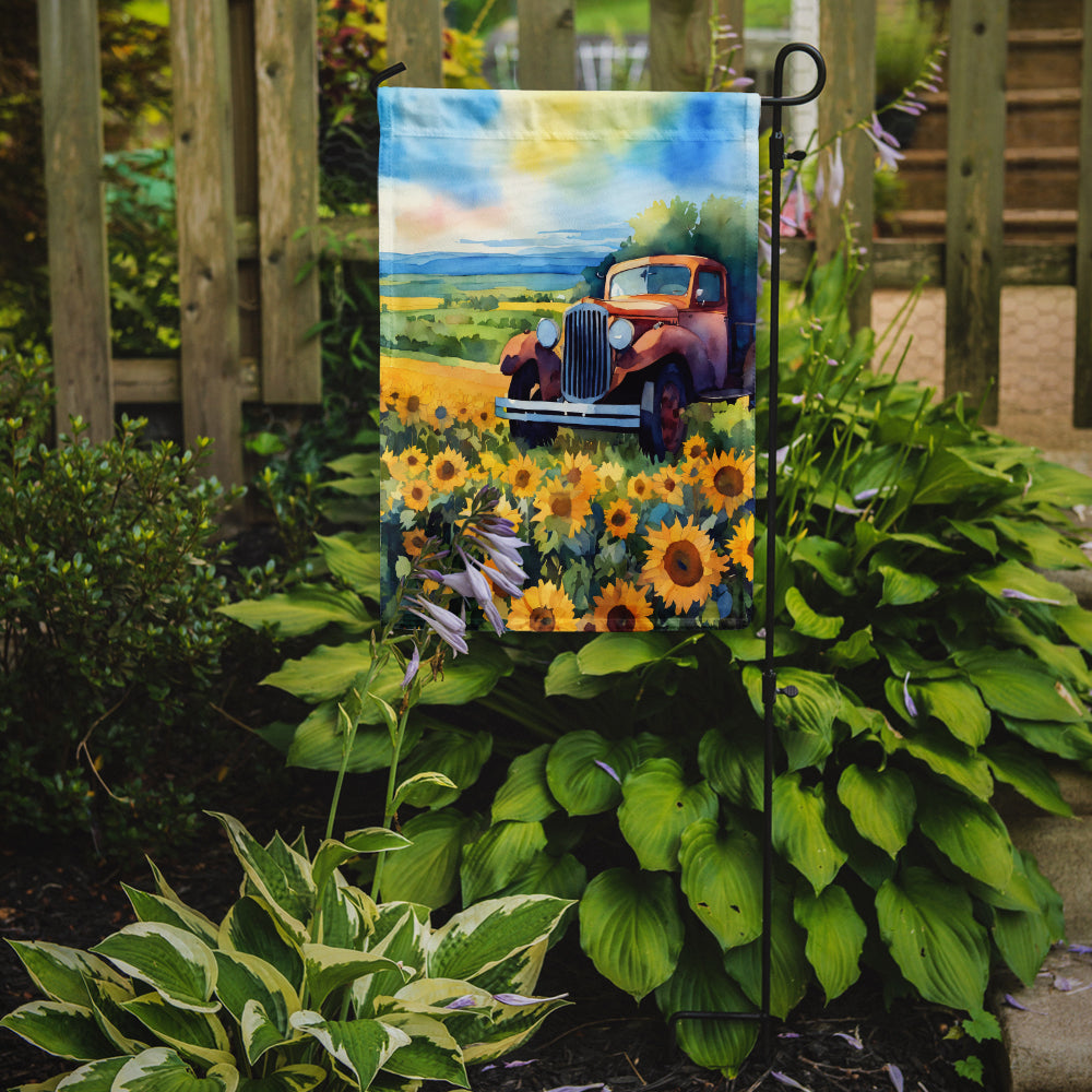 Kansas Sunflowers in Watercolor Garden Flag