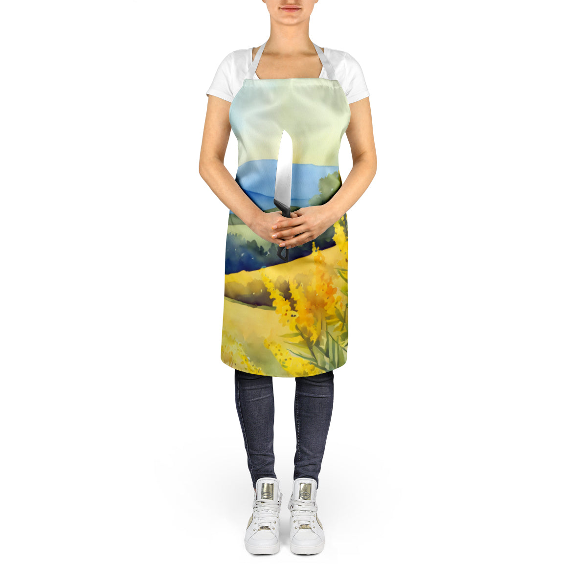 Kentucky Goldenrod in Watercolor Apron