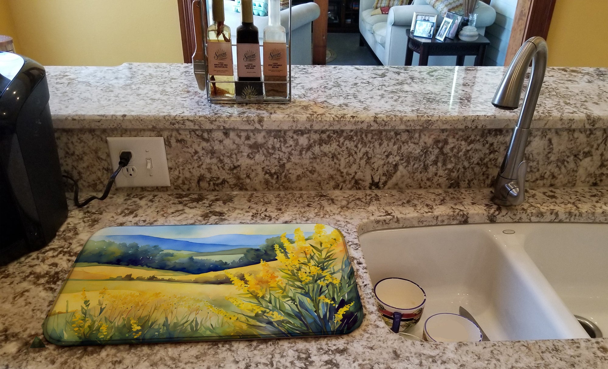 Caroline's Treasures Kentucky Goldenrod in Watercolor Dish Drying Mat