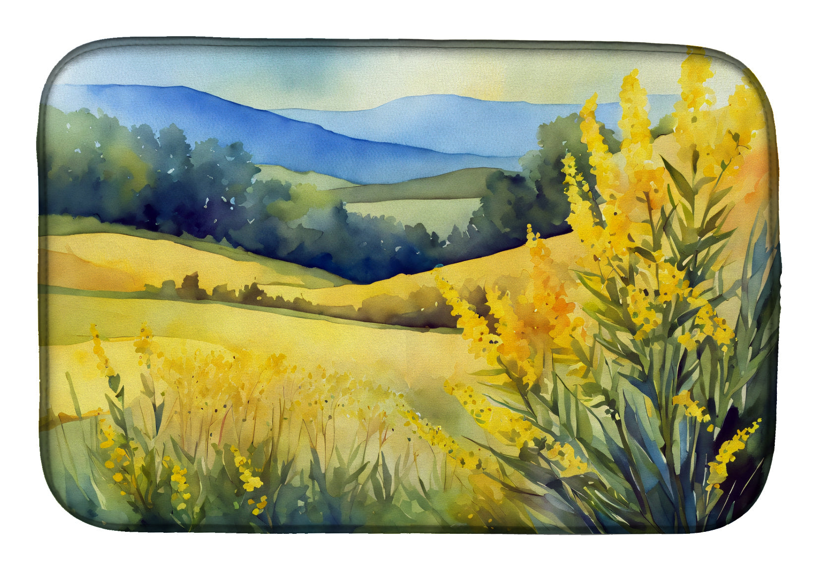 Caroline's Treasures Kentucky Goldenrod in Watercolor Dish Drying Mat