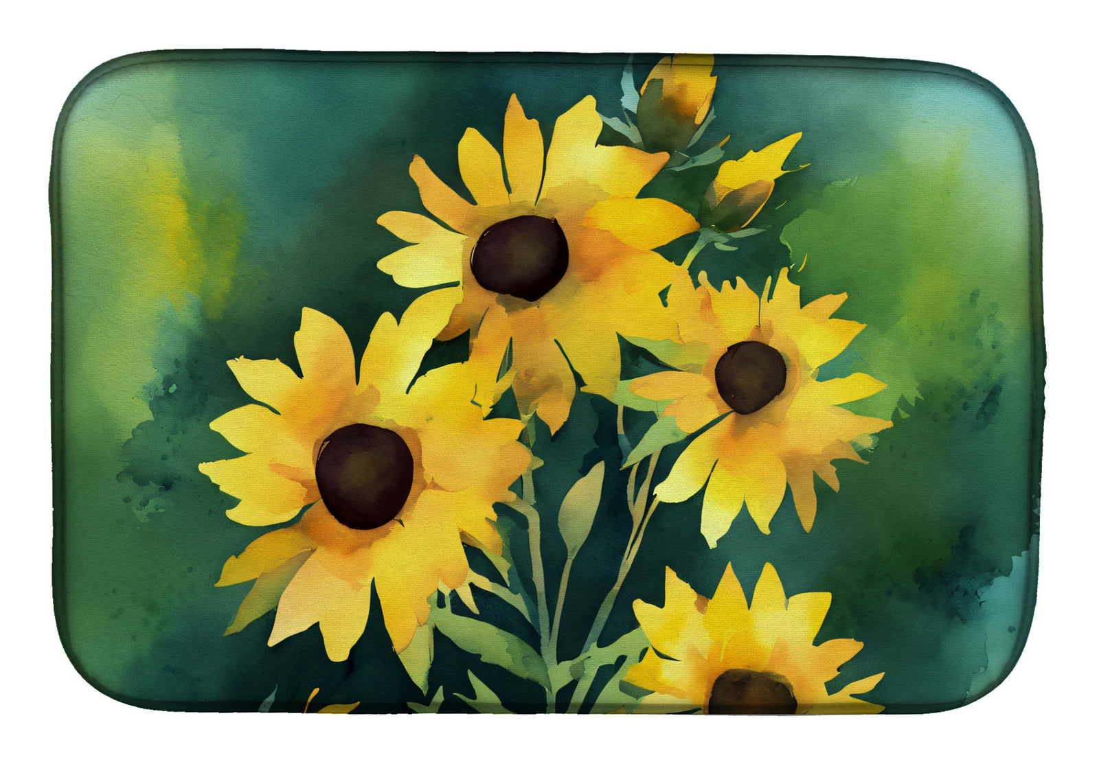 Caroline's Treasures Kentucky Goldenrod in Watercolor Dish Drying Mat