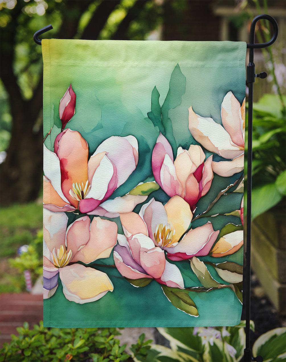 Louisiana Magnolias in Watercolor Garden Flag