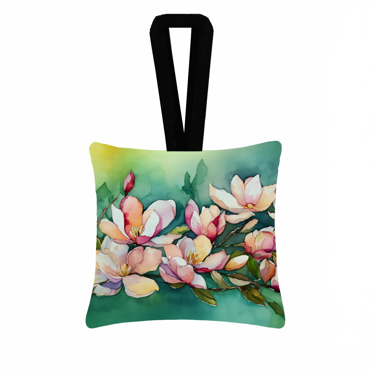 Caroline's Treasures Louisiana Magnolias in Watercolor Hanging Square Fabric Ornament 3.5 × 3.5