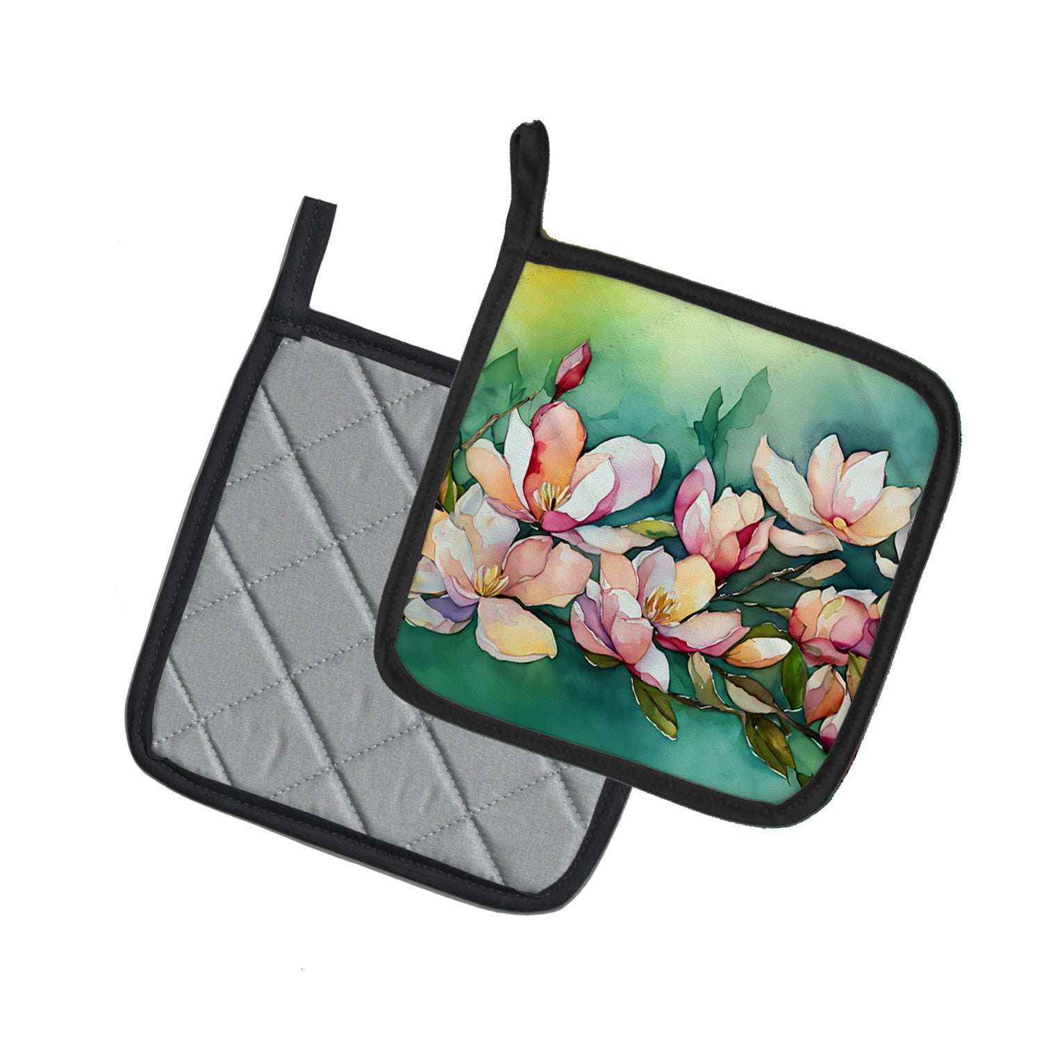 Caroline's Treasures Louisiana Magnolias in Watercolor Pair of Pot Holders