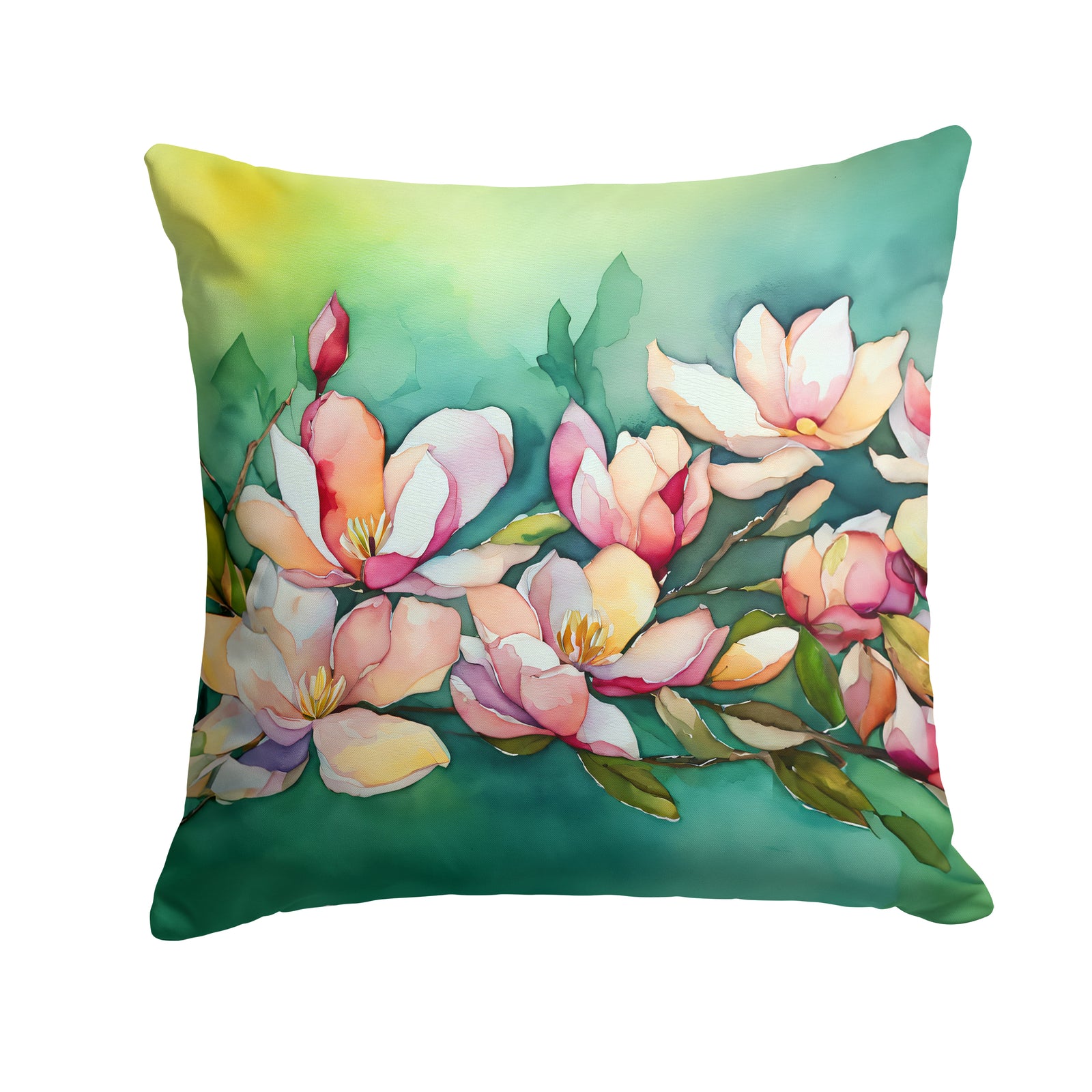 Caroline's Treasures Louisiana Magnolias in Watercolor Throw Pillow