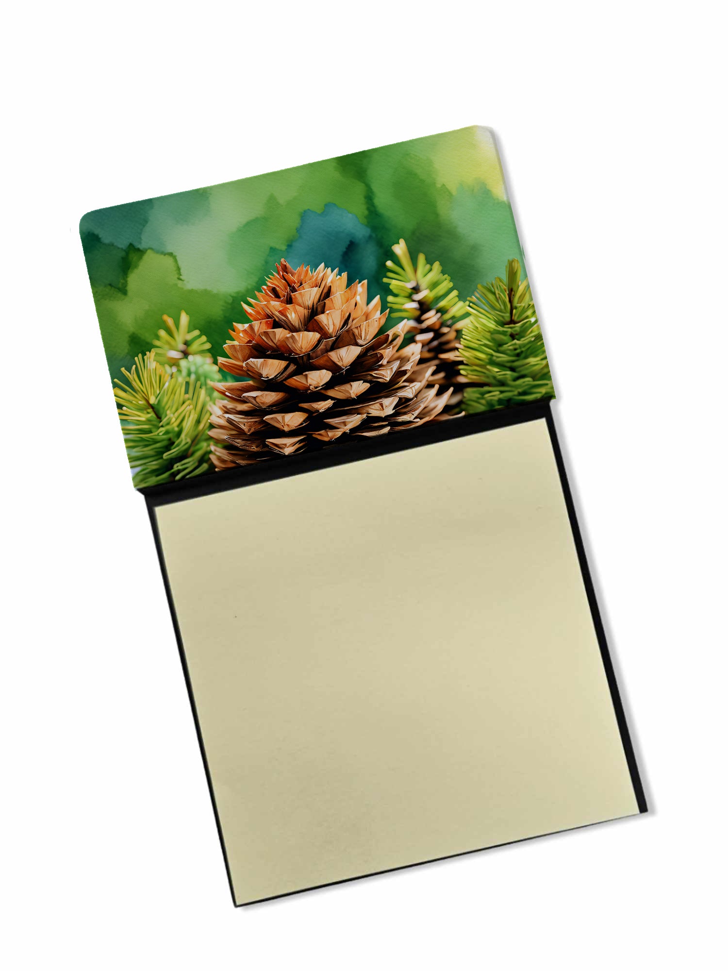 Buy this Maine White Pine Cone and Tassels in Watercolor Sticky Note Holder
