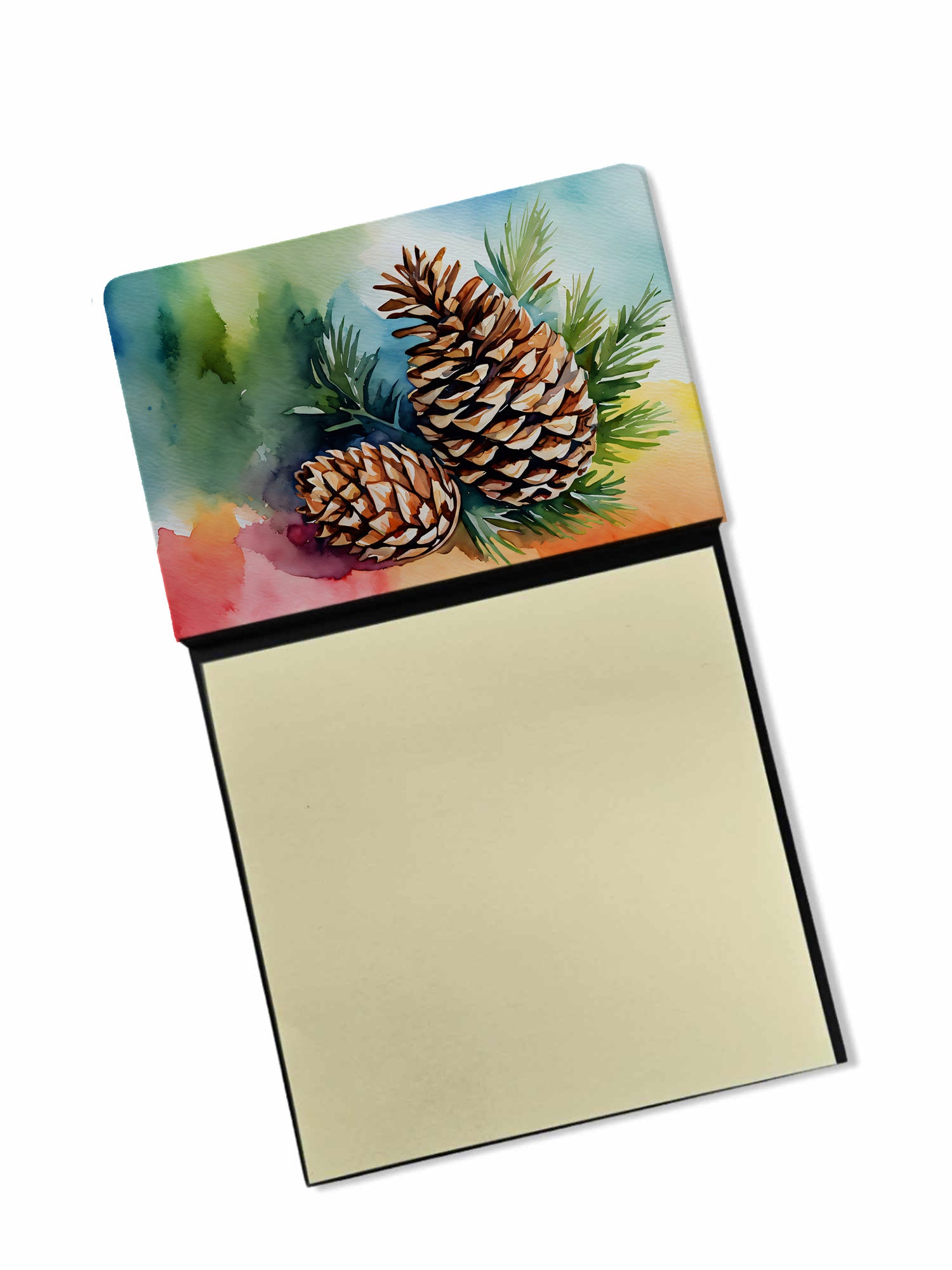 Buy this Maine White Pine Cone and Tassels in Watercolor Sticky Note Holder