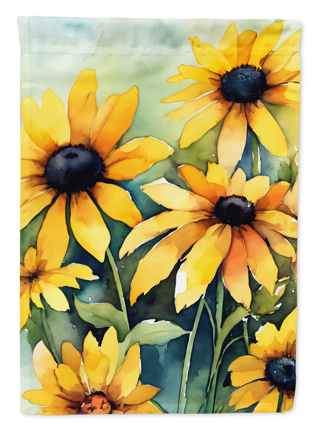 Caroline's Treasures Maryland Black-Eyed Susans in Watercolor Garden Flag – Outdoor Decorative Yard Flag