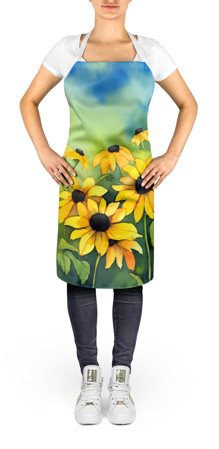 Caroline's Treasures Maryland Black-Eyed Susans in Watercolor Apron – Artist-Designed Kitchen, BBQ & Craft Apron