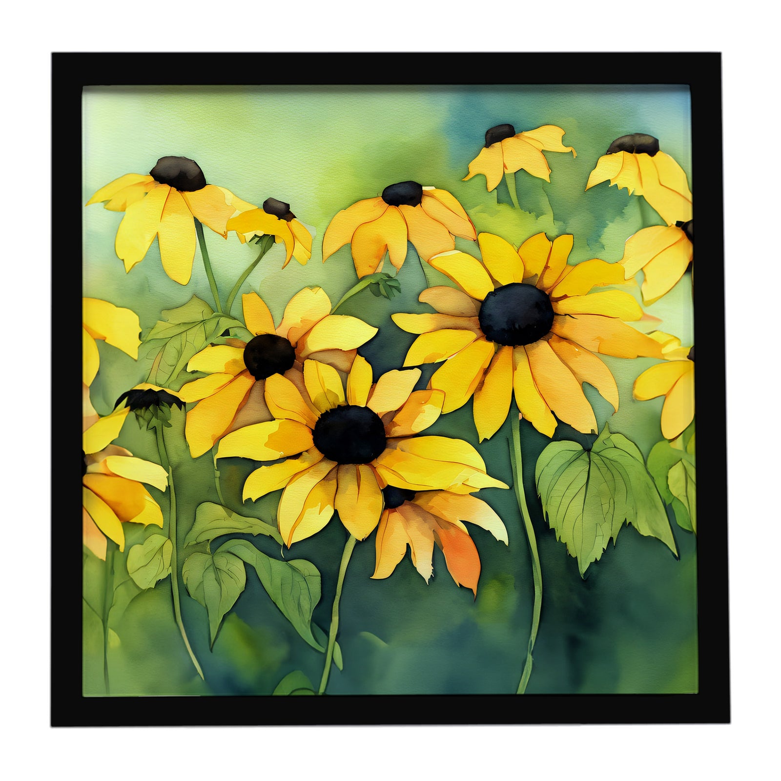 Caroline's Treasures Maryland Black-Eyed Susans in Watercolor Framed Metal Print