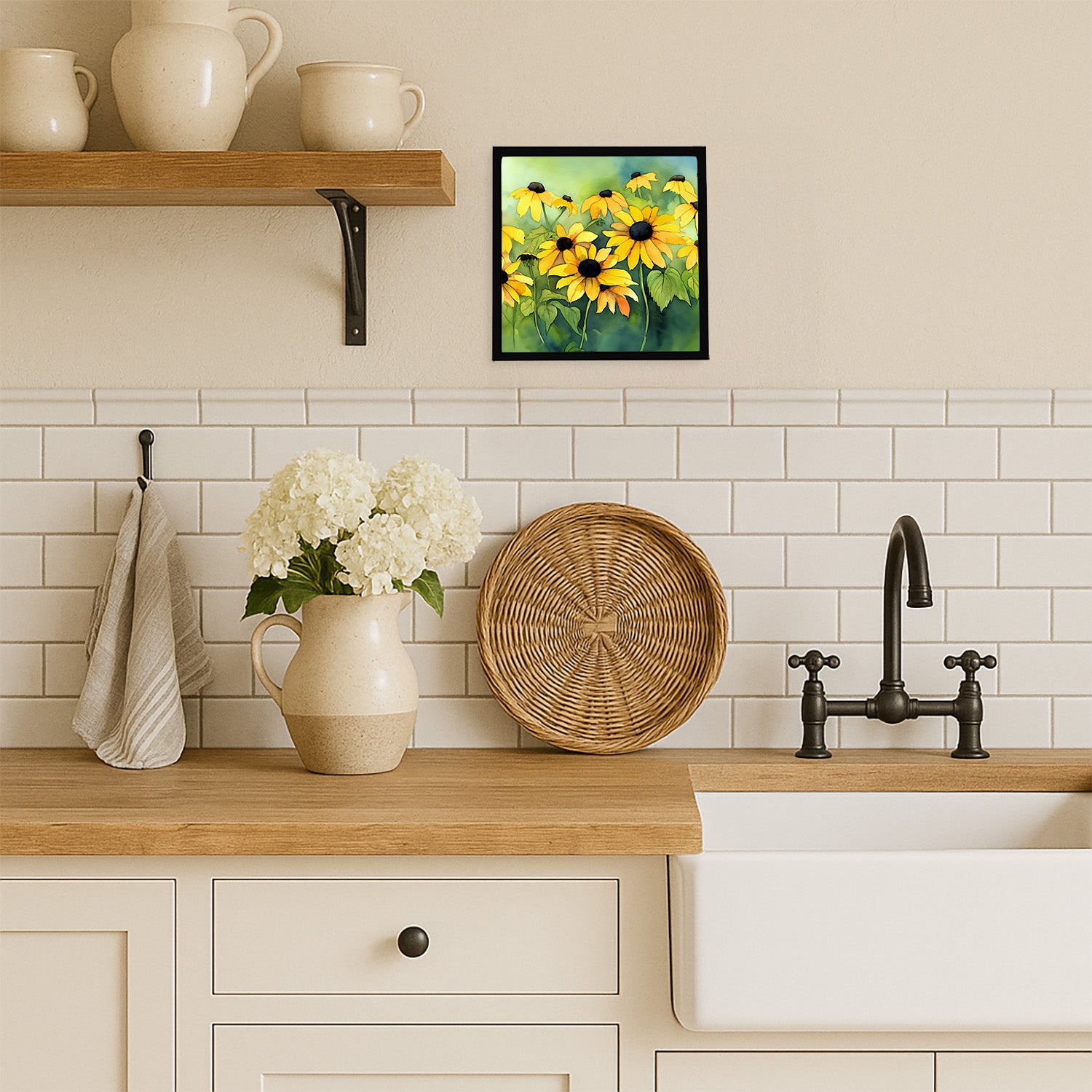 Caroline's Treasures Maryland Black-Eyed Susans in Watercolor Framed Metal Print