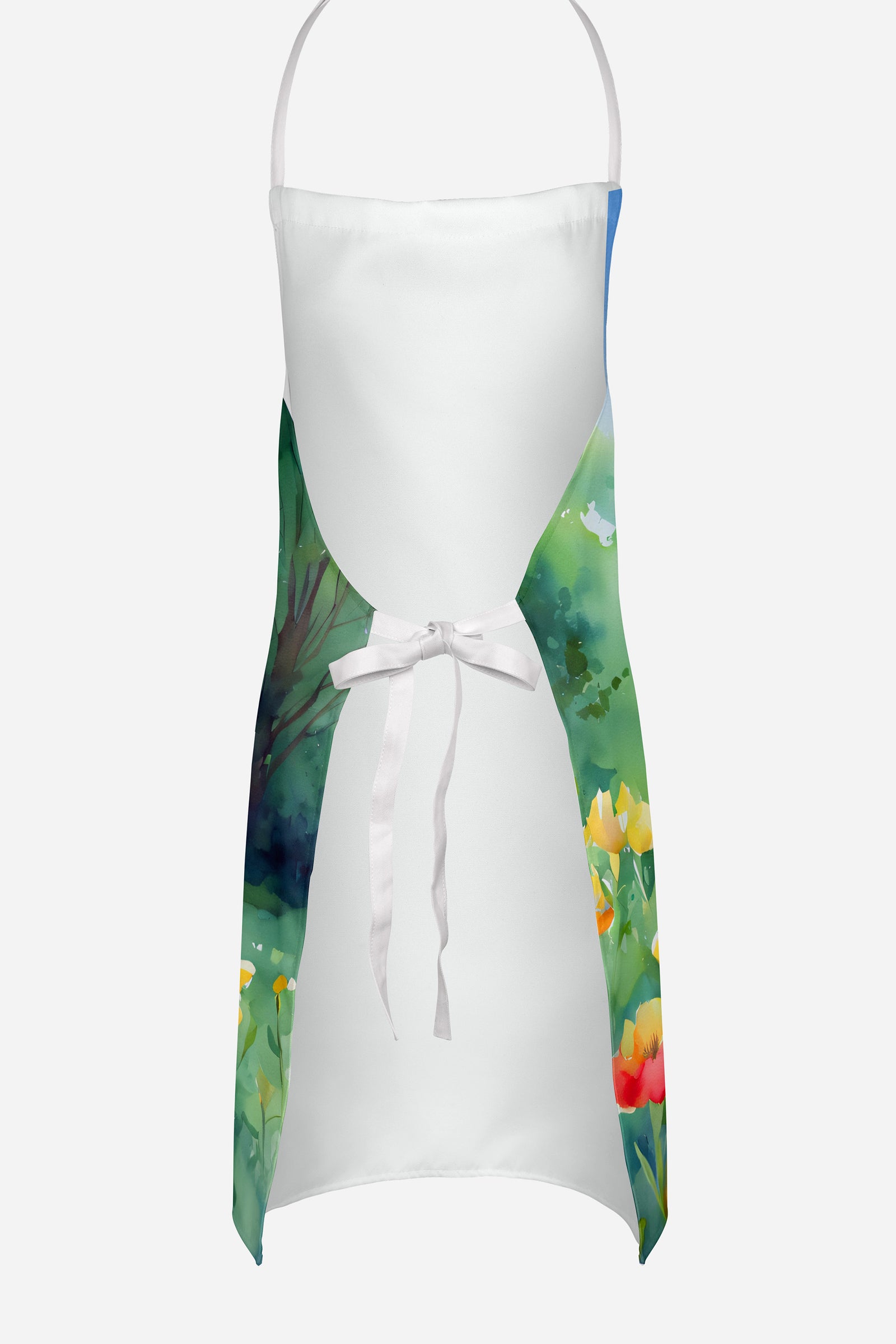 Caroline's Treasures Massachusetts Mayflowers in Watercolor Apron – Artist-Designed Kitchen, BBQ & Craft Apron