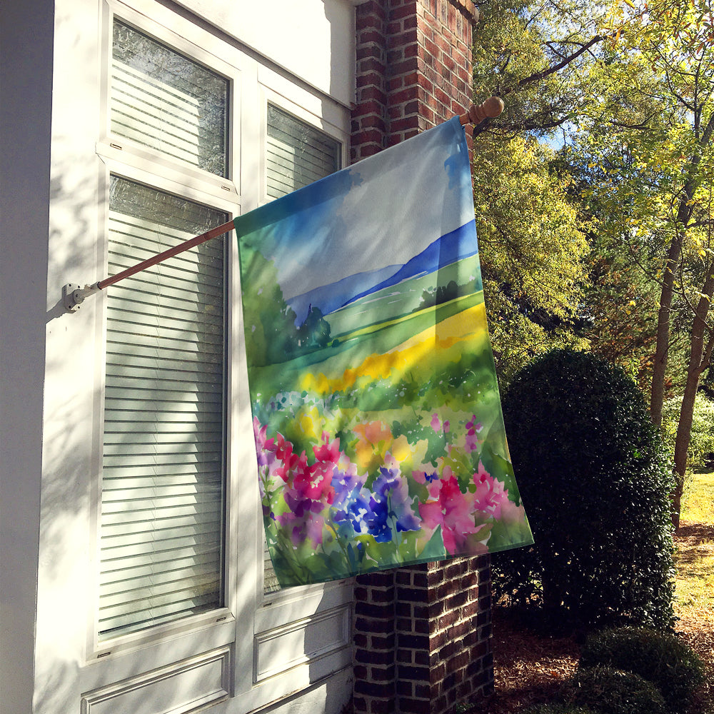 Caroline's Treasures Massachusetts Mayflowers in Watercolor House Flag